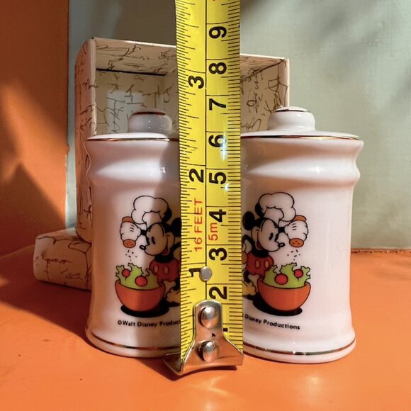 70's Disney Mickey Salt & Pepper Shakers - Japan, New in Box - Picture 7 of 8